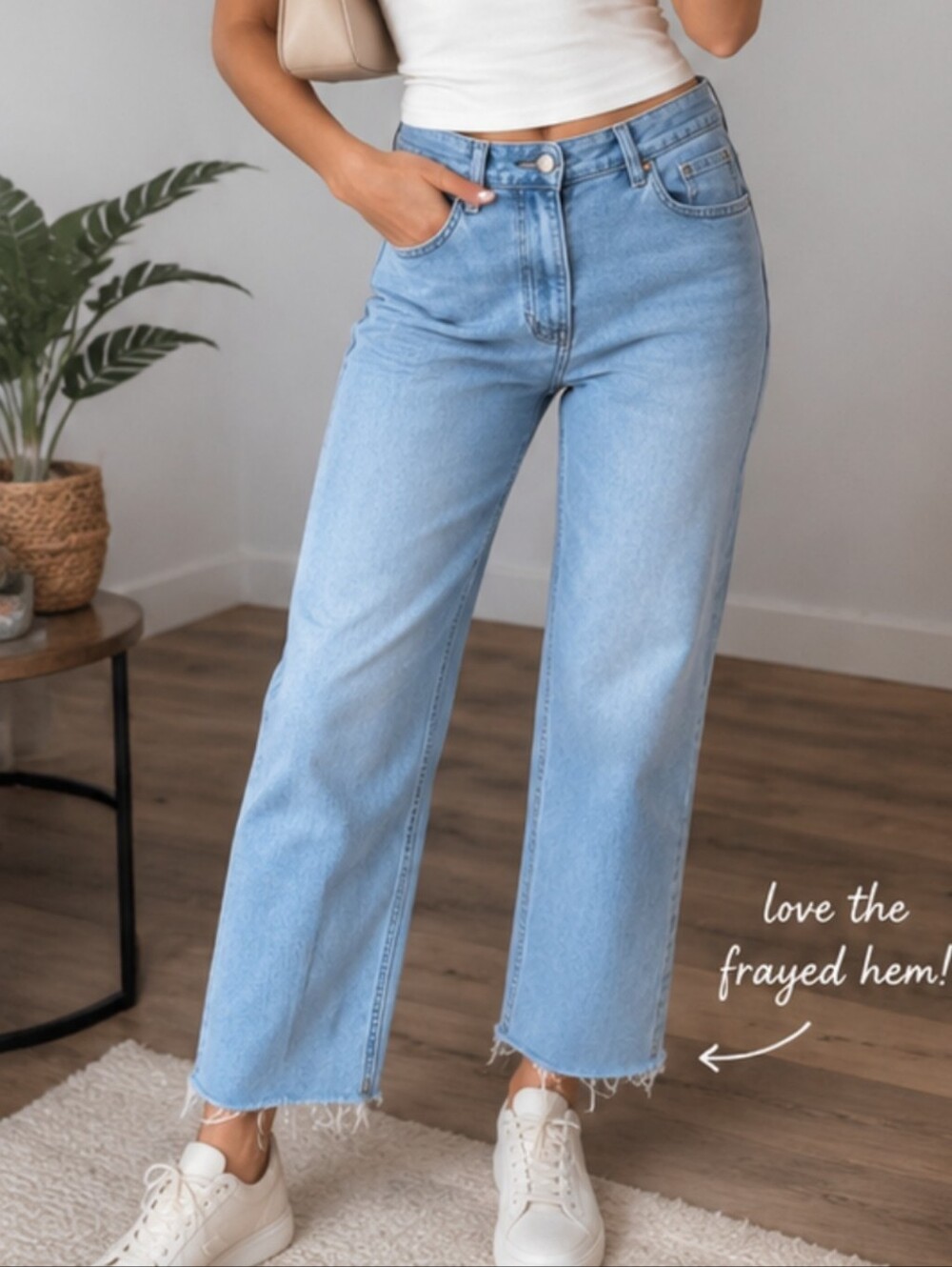 Oat NY Straight Wide Leg Ankle Jean Light Wash Size 8 Or 29 Waist